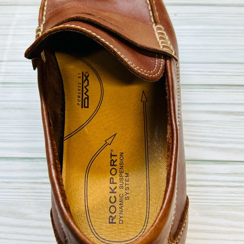 Men’s Rockport‎ Slip On Penny Loafer Brown Leather Junction Point Shoes 11 M  NH